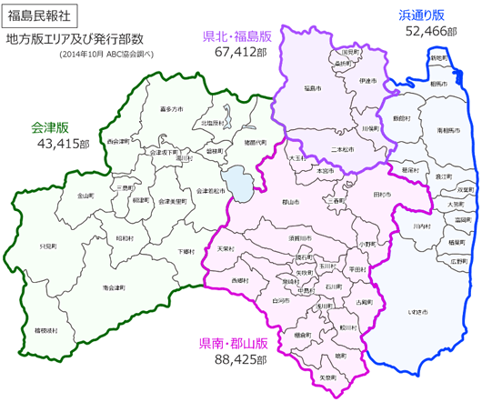 福島民報の6つの地域版
